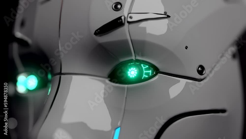 Closeup of robot. Artificial Intelligance visualized.