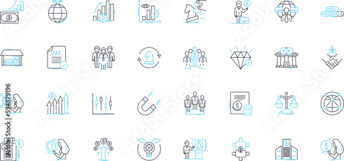 Cyber cash linear icons set. Cryptocurrency, Blockchain, Digital, Virtual, Wallet, Decentralized, Peer-to-peer line vector and concept signs. Secure,Encryption,Bitcoin outline illustrations