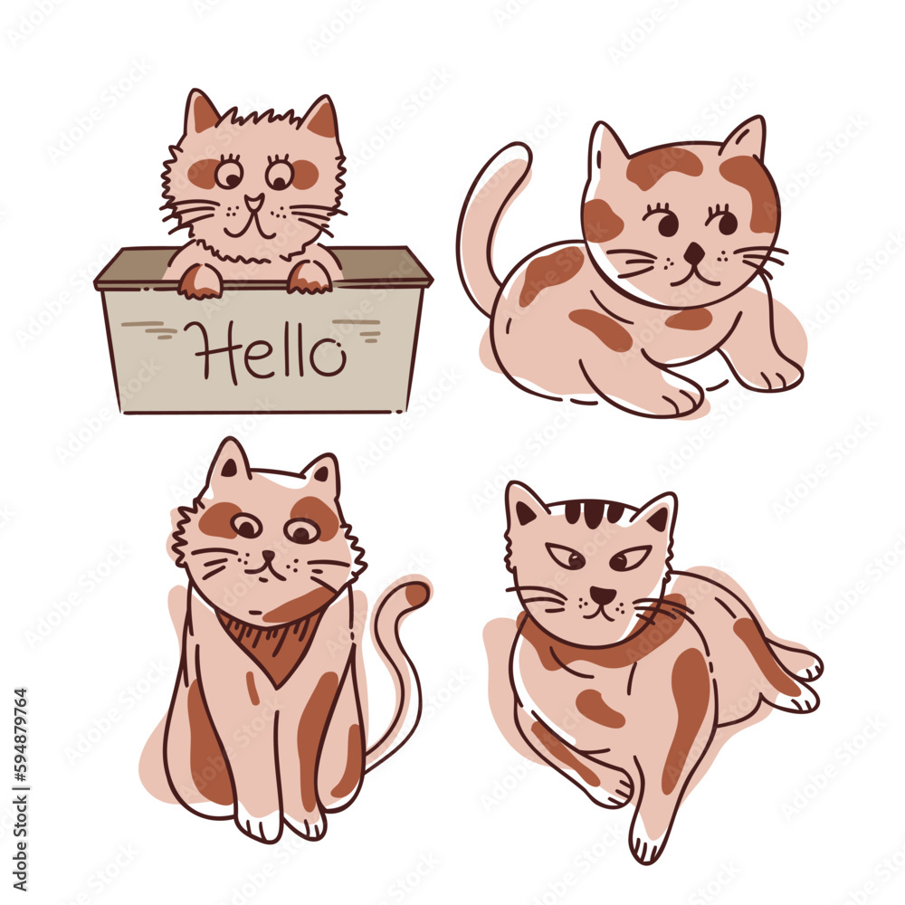 Obraz premium A collection of cats drawing