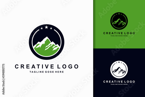 nature mountain logo design template