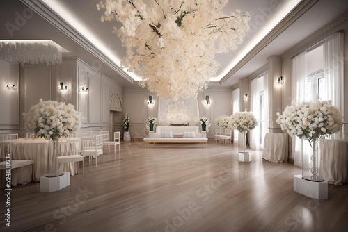 wedding hall interior created by generative AI photo