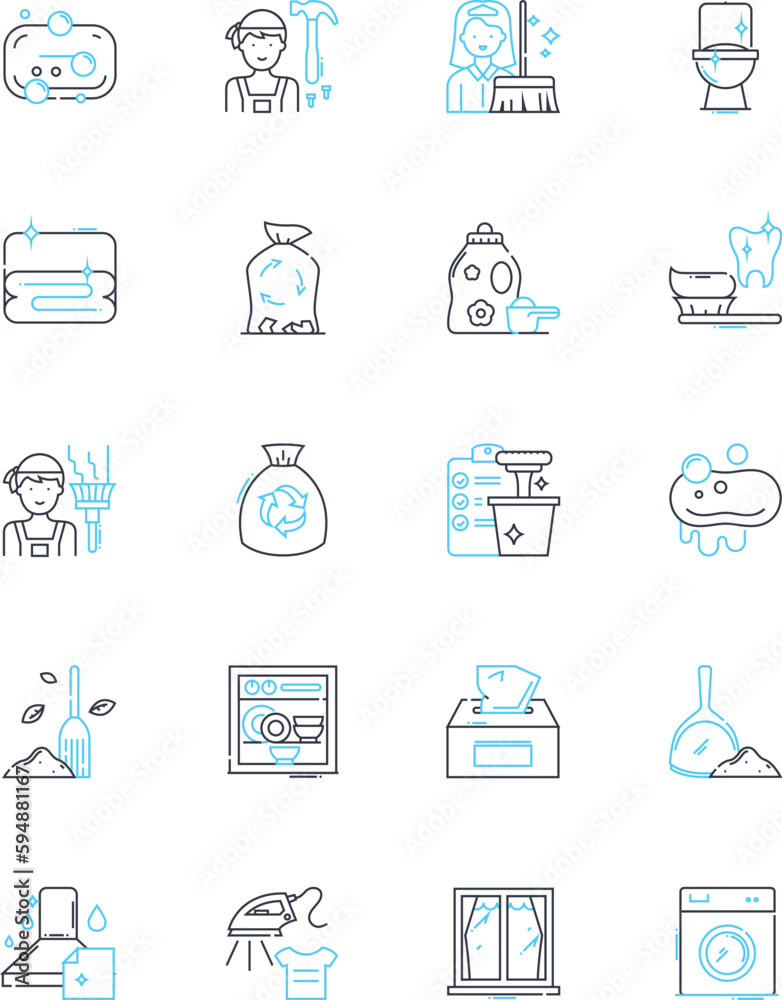 Dusting elements linear icons set. Dust, Sweep, Clean, Vacuum, Particles, Surface, Furniture line vector and concept signs. Airborne,Allergies,Dirt outline illustrations Dusting elements linear icons set. Dust, Sweep, Clean, Vacuum, Particles, Surface, Furniture line vector and concept signs. Airborne,Allergies,Dirt outline illustrations