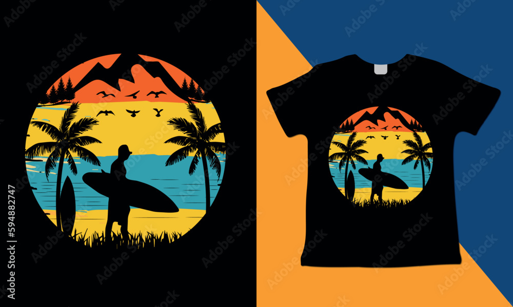 Summer Vacation Vintage  T-Shirt Design By Alim Graphic | Summer T -Shirt Designs 