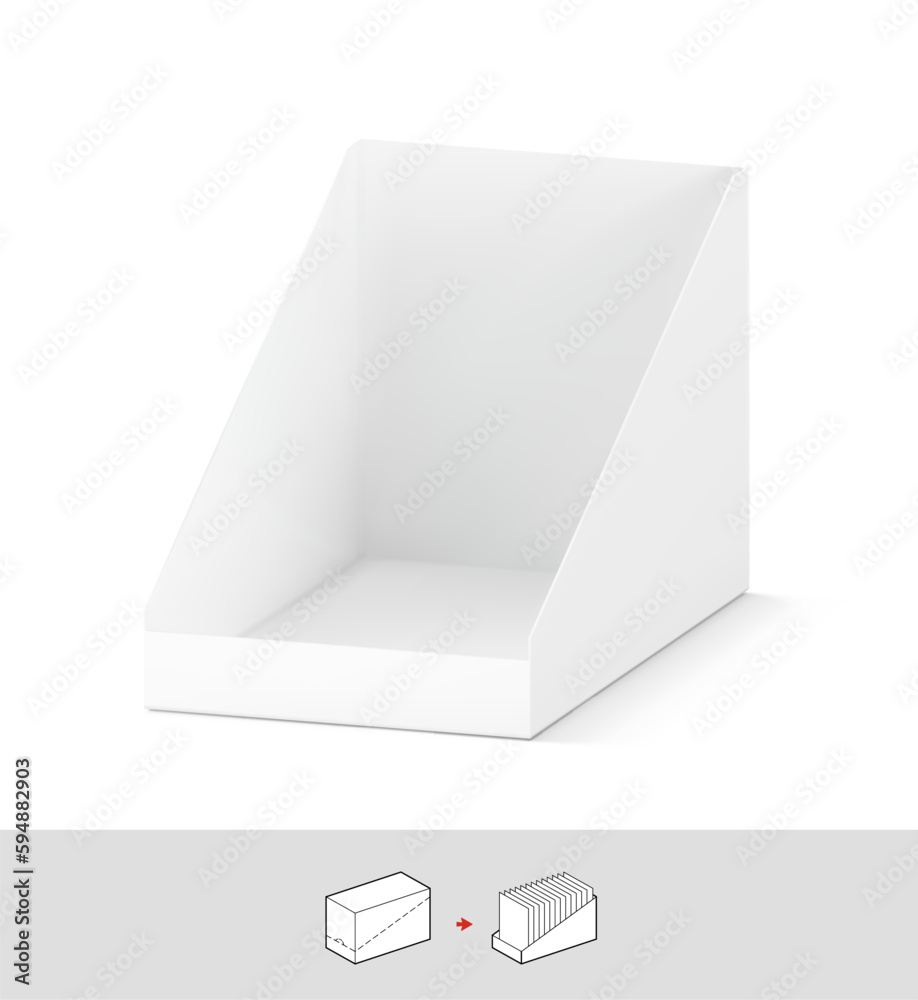 Blank open showbox mockup. Vector illustration isolated on white background. Easy to use for your product. EPS10. Blank open showbox mockup. Vector illustration isolated on white background. Easy to use for your product. EPS10.