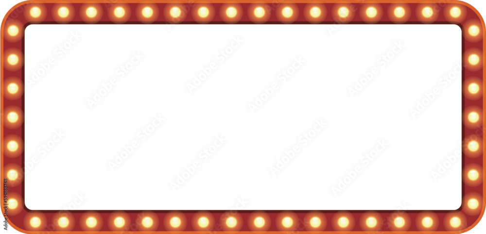 Retro lightbox vector template with lightbulb for party poster, banner advertising, promotion and sale billboard, cinema, bar show or restaurant.