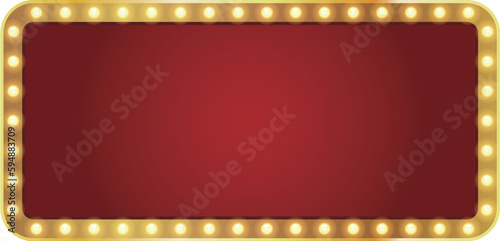 Retro lightbox vector template with lightbulb for party poster, banner advertising, promotion and sale billboard, cinema, bar show or restaurant.