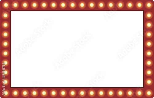 Retro lightbox vector template with lightbulb for party poster, banner advertising, promotion and sale billboard, cinema, bar show or restaurant.
