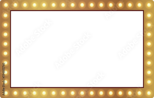 Retro lightbox vector template with lightbulb for party poster, banner advertising, promotion and sale billboard, cinema, bar show or restaurant.
