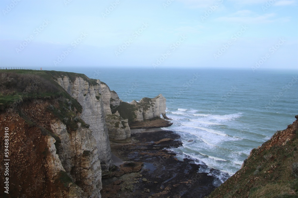rough and rocky coastline in France 