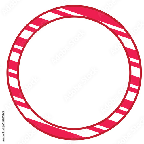 Circle round frame candy cane
