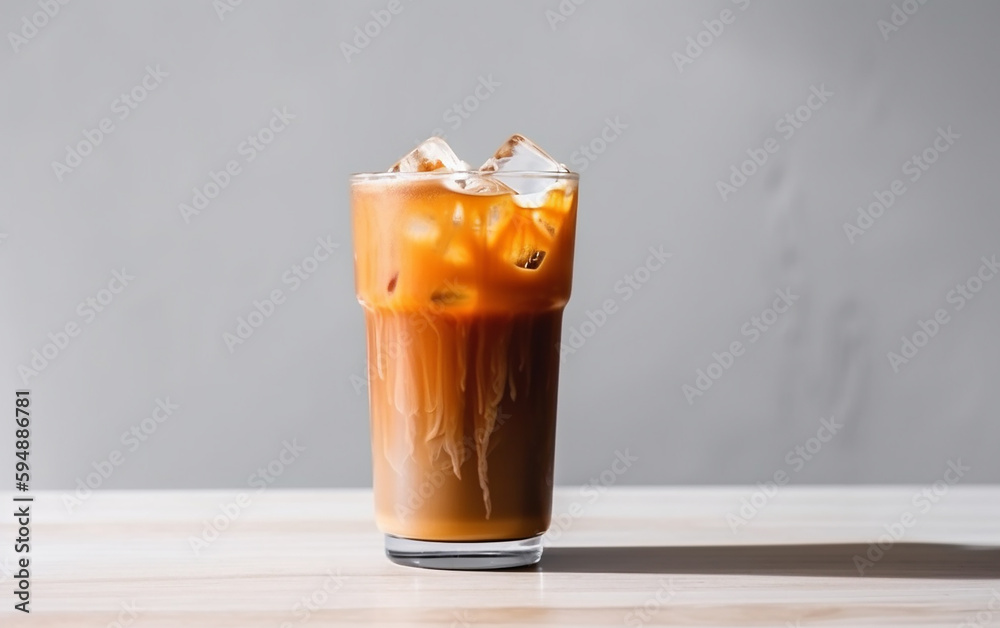 Ilustrace „Cooling summer drink Thai Iced Tea topped with a splash of