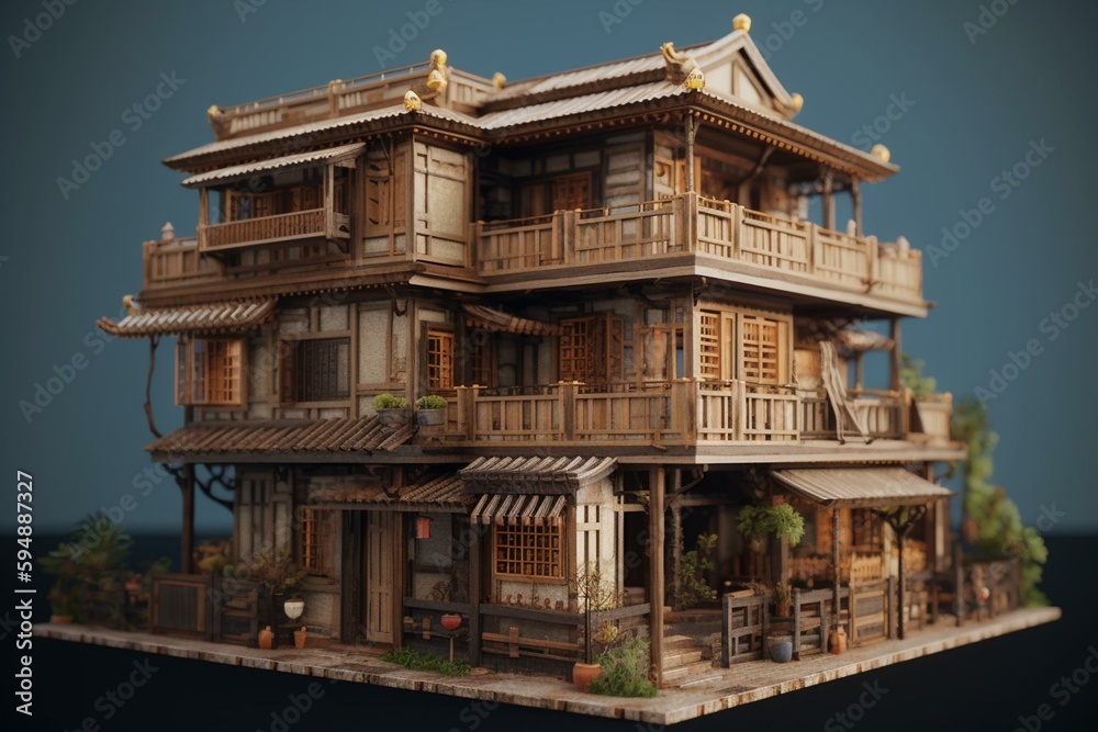 Traditional 3 Story Home - Made With AI. Generative AI