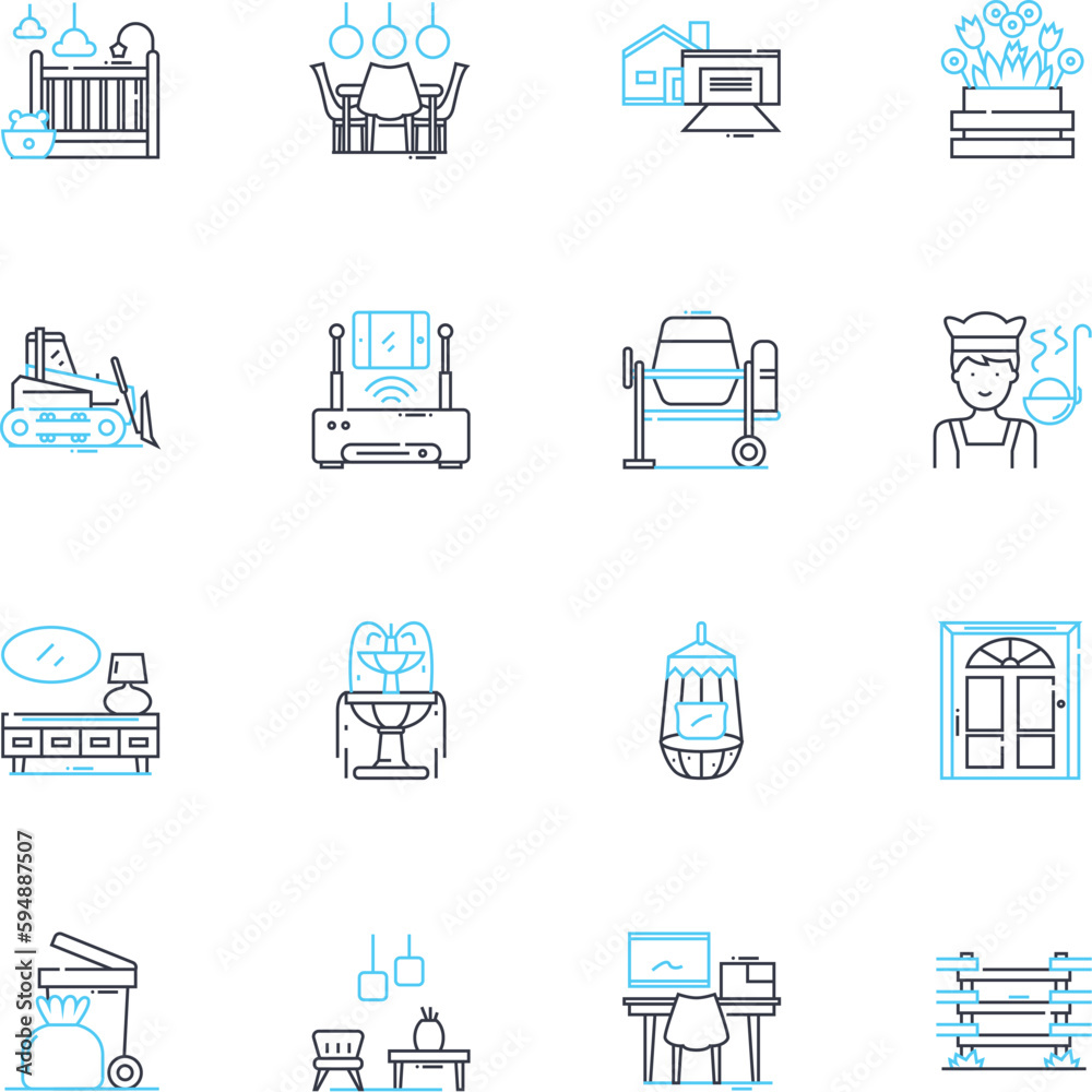 Habitat linear icons set. Biodiversity, Ecosystem, Wilderness, Wetlands, Forest, Desert, Grassland line vector and concept signs. Tundra,Mountain,Ocean outline illustrations Habitat linear icons set. Biodiversity, Ecosystem, Wilderness, Wetlands, Forest, Desert, Grassland line vector and concept signs. Tundra,Mountain,Ocean outline illustrations