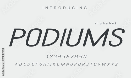 Podium font. Elegant alphabet letters font and number. Classic Copper Lettering Minimal Fashion Designs. Typography fonts regular uppercase and lowercase. vector illustration
