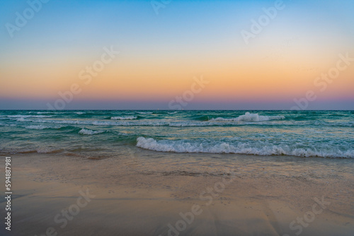 malibu nature sunset at beach. nature sunset with sea. nature sunset seascape. © be free