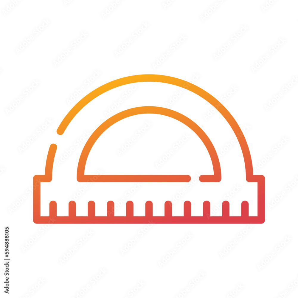 angle ruler carpentry tool gradient icon vector illustration