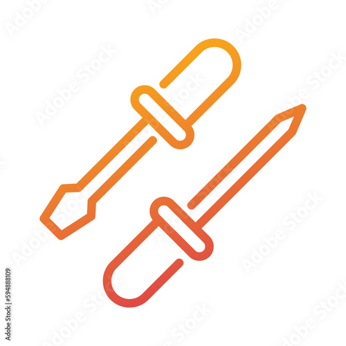 screwdriver carpentry tool gradient icon vector illustration