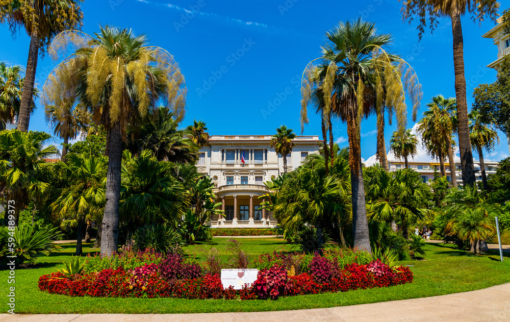 Villa Massena Musee art museum, palace and garden at Promenade des Anglais in historic Vieux Vieille Ville old town of Nice in France Villa Massena Musee art museum, palace and garden at Promenade des Anglais in historic Vieux Vieille Ville old town of Nice in France