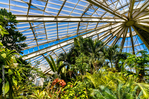 Parc Phoenix Park botanic and zoology garden greenhouse and flora collection in Ouest Grand Arenas district of Nice on French Riviera in France
