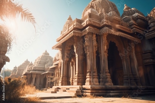 A Large Building With A Lot Of Pillars And Pillars On It Temple Travel Photography Indian Culture Generative AI