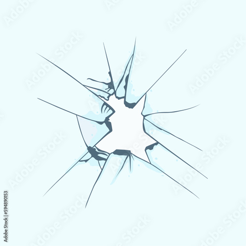 Broken glass. Color vector graphics.