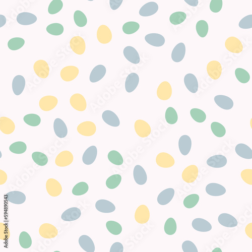 Polka dot seamless pattern. Cute Confetti. Abstractly arranged hand-drawn circles. Minimalistic Scandinavian style in pastel colors. Ideal for printing baby clothes, textiles, fabrics, wrapping paper