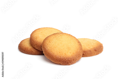 Danish butter cookies isolated on white background