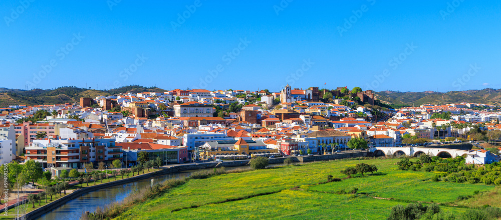 Panoramic view of Silves town- Algarve in Portugal