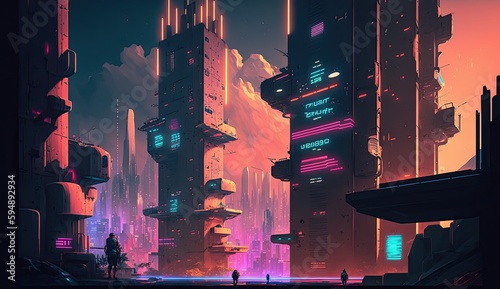 Cyberpunk Style City made with Generative AI Technology