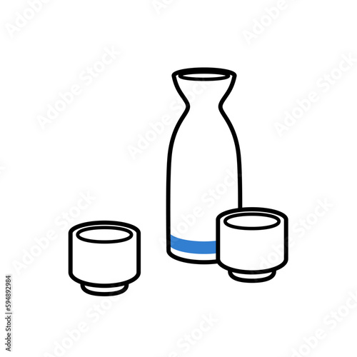 シンプルなお猪口とお酒.