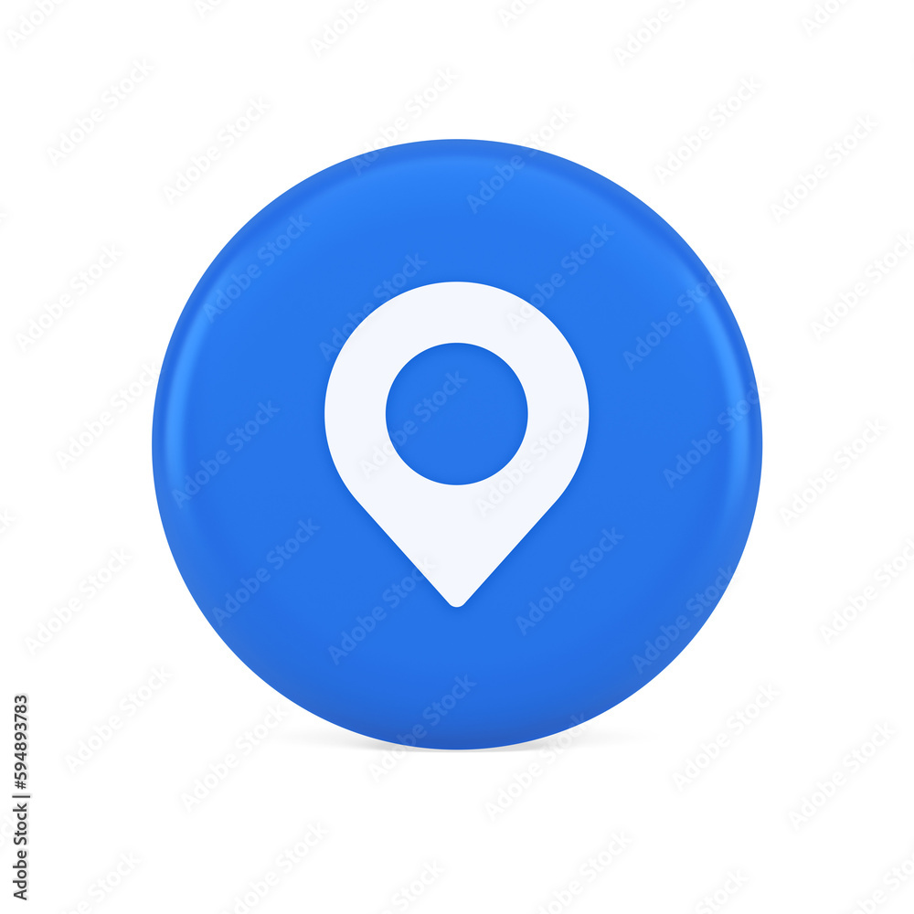 GPS map pin location service button application direction distance pointer 3d realistic icon GPS map pin location service button application direction distance pointer 3d realistic icon