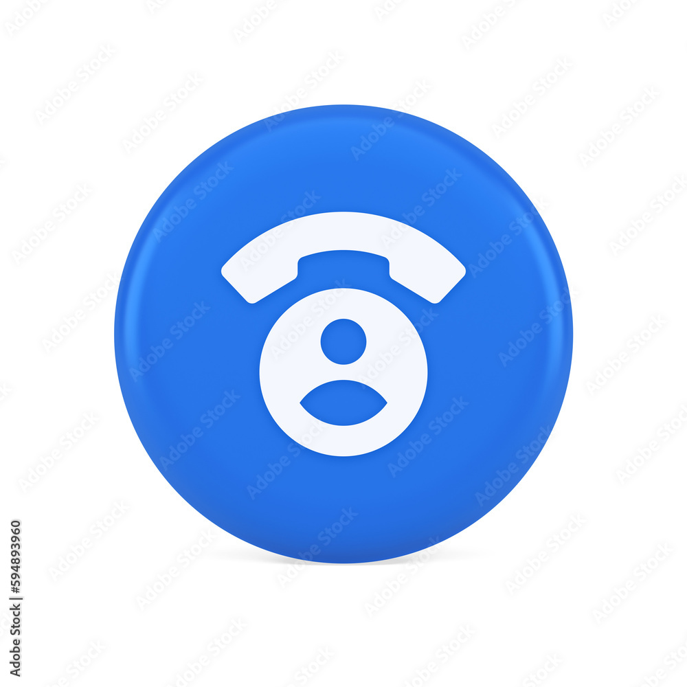 Contact phone call voice communication button dialog assistance helpline consulting 3d icon Contact phone call voice communication button dialog assistance helpline consulting 3d icon
