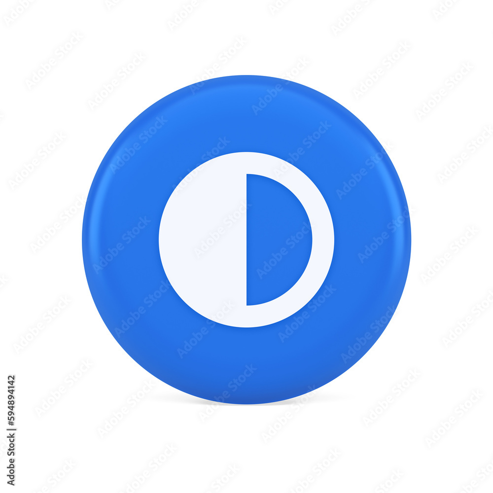 Brightness contrast button display control connection web app 3d realistic icon Brightness contrast button display control connection web app 3d realistic icon