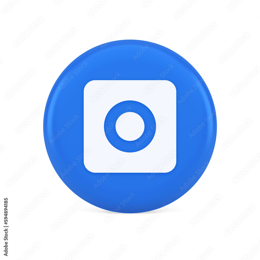 Camera photo video shooting button multimedia content creation web application 3d icon Camera photo video shooting button multimedia content creation web application 3d icon