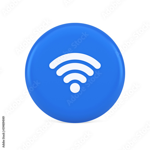 Wi fi internet connection button high speed wireless cyberspace digital network 3d icon