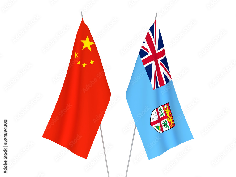 China and Republic of Fiji flags