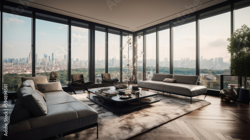 A luxurious penthouse apartment, Generative AI