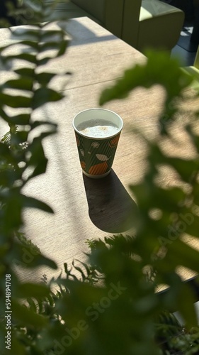 cup of tea on the terrace