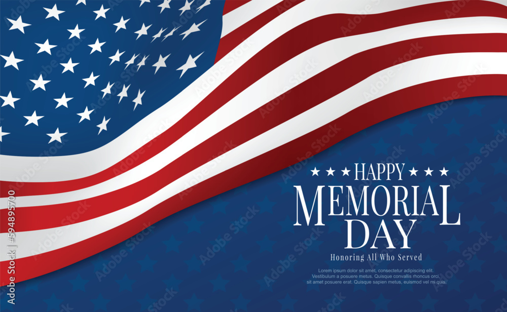 Memorial Day - Remember and honor with USA flag, Vector illustration ...