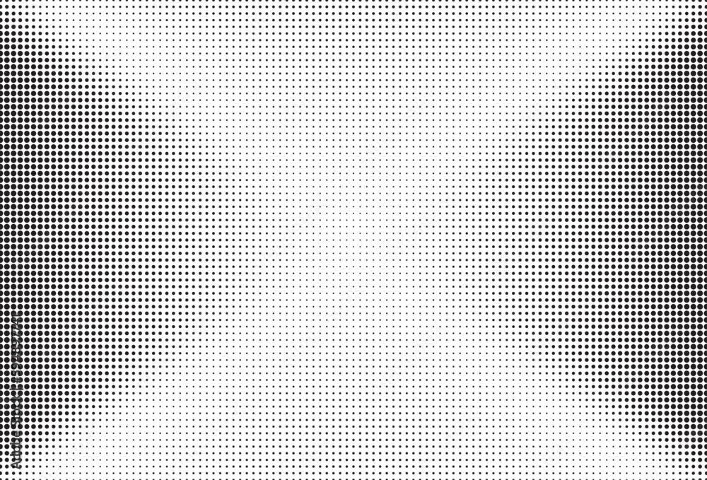 Halftone vector background. Monochrome halftone pattern. Abstract geometric dots background. Pop Art comic gradient black white texture. Design for presentation banner, poster, flyer, business card. Halftone vector background. Monochrome halftone pattern. Abstract geometric dots background. Pop Art comic gradient black white texture. Design for presentation banner, poster, flyer, business card.