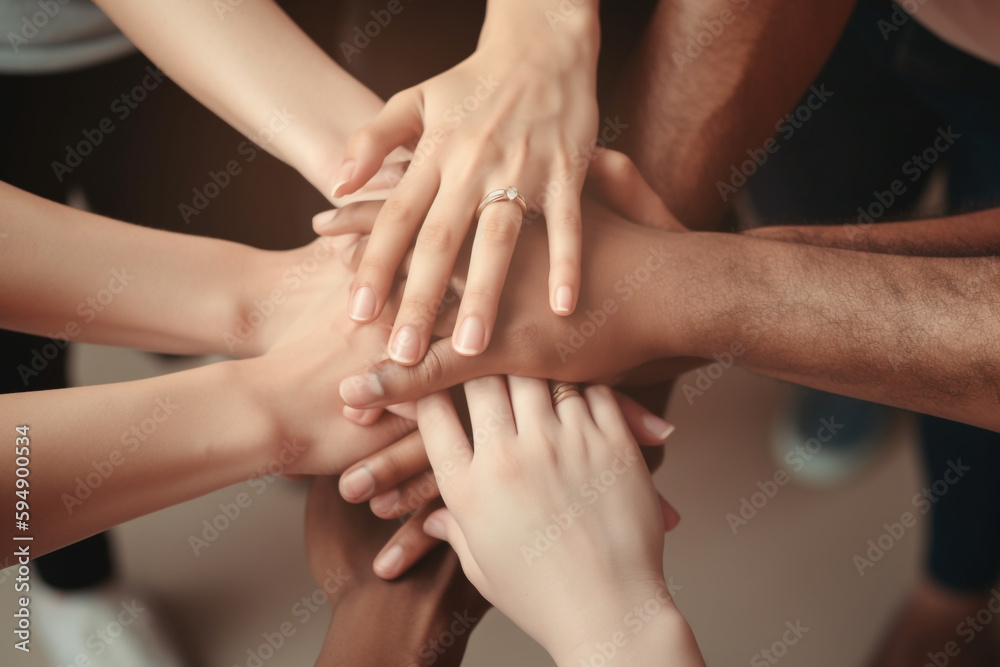 a group of people holding hands together. Generative Ai a group of people holding hands together. Generative Ai