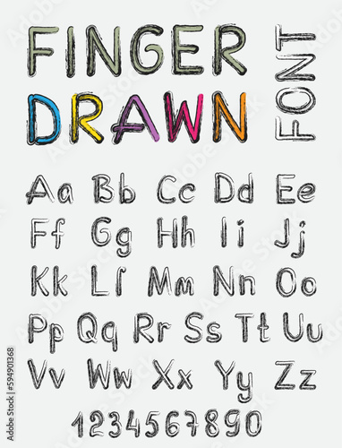 dirty stroke finger draw font