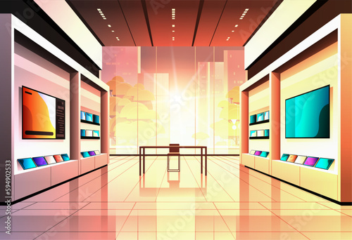 modern technology store interior digital electronic gadgets market