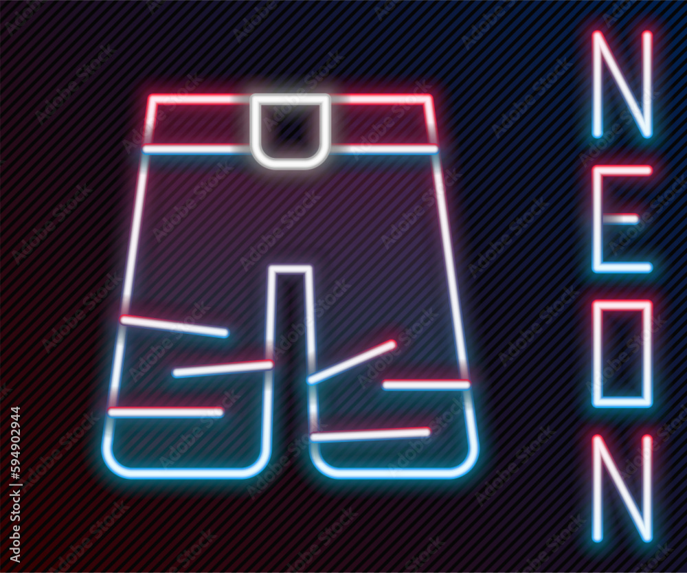 Glowing neon line Wide pants icon isolated on black background. Trousers sign. Colorful outline concept. Vector Glowing neon line Wide pants icon isolated on black background. Trousers sign. Colorful outline concept. Vector