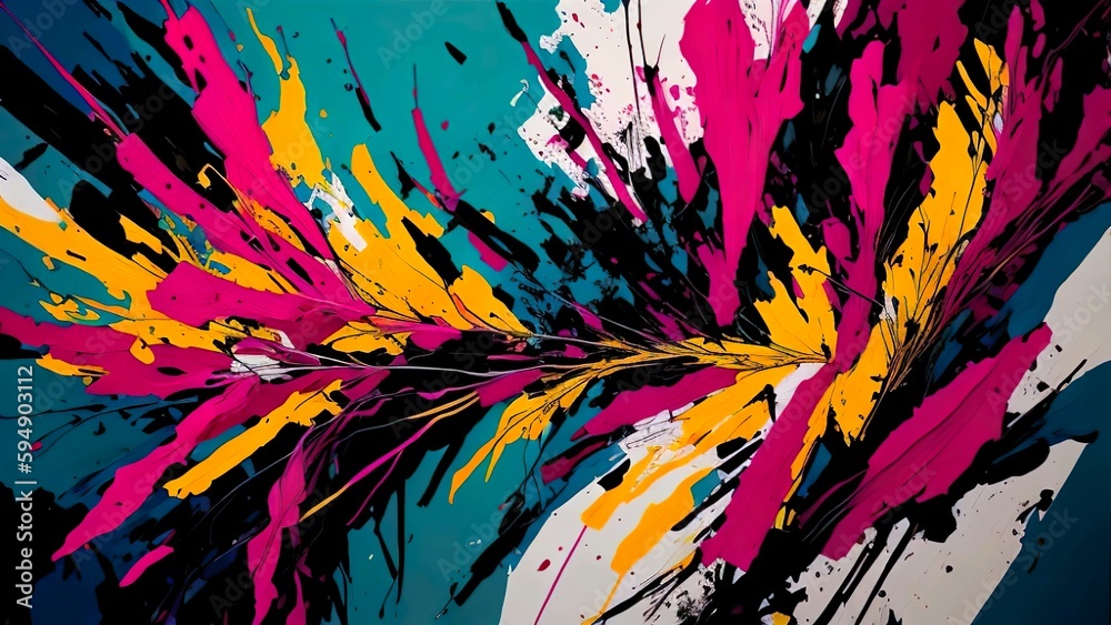 A abstract painting with bold brush strokes and vibrant colors bg 13