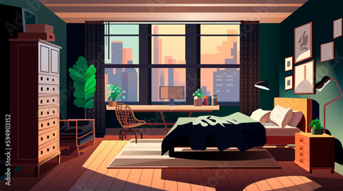 modern bedroom interior empty no people house living room
