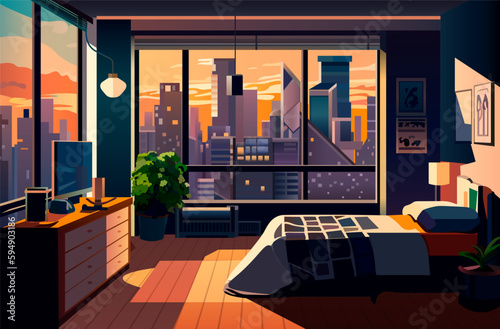 modern bedroom interior empty no people house living room horizontal