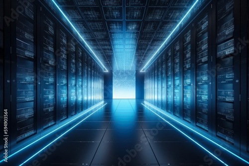 Create a futuristic design with Data Center Cyber Neon clipart. Ideal for emphasizing security and information in network and server projects. © overlays-textures