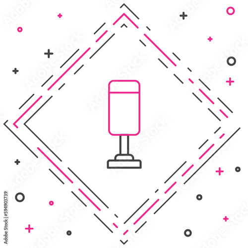 Line Punching bag icon isolated on white background. Colorful outline concept. Vector