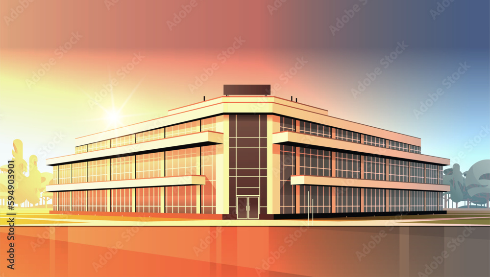 modern office building exterior commercial business center with large ...